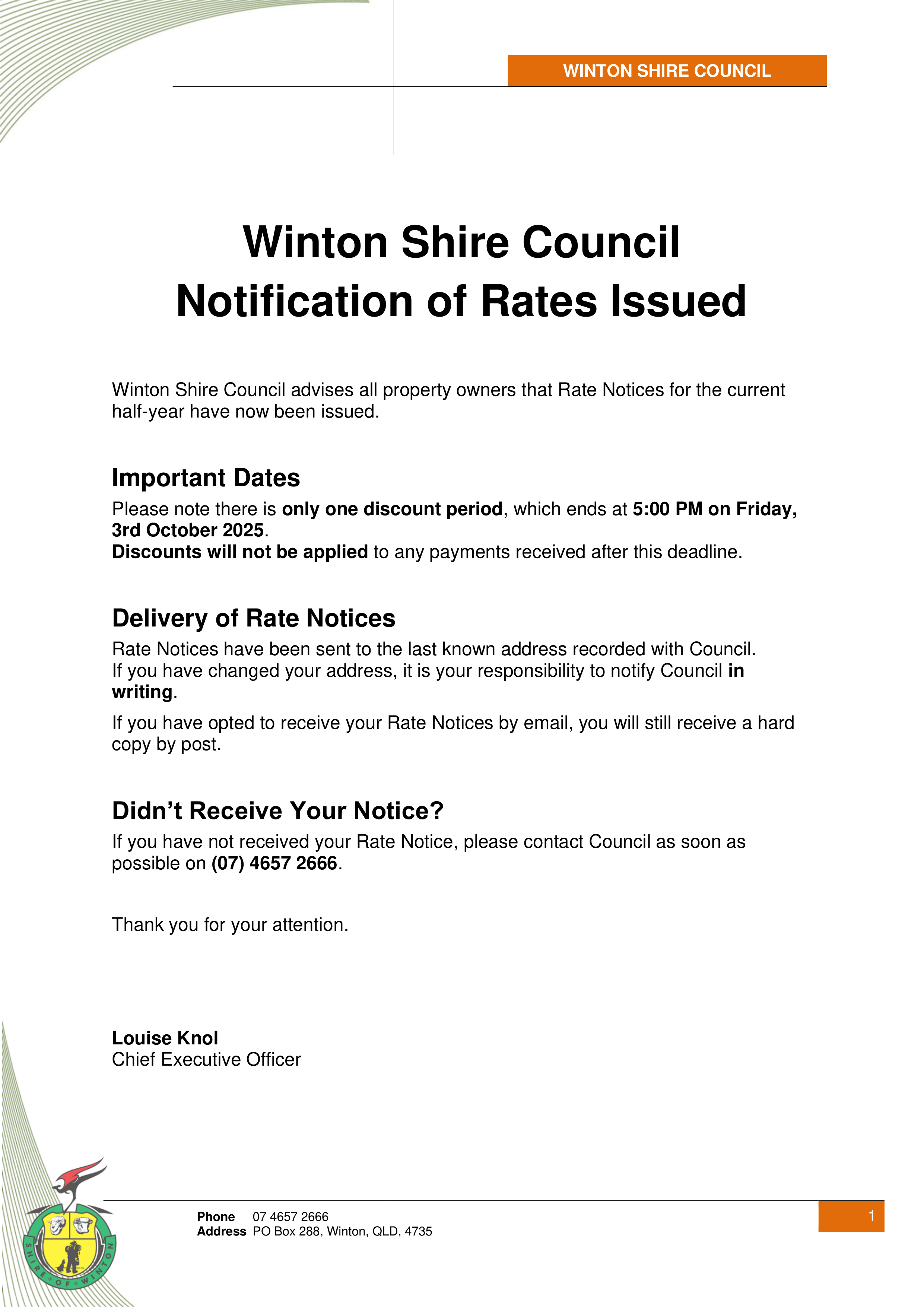 2025 2026 September notification of rates issued